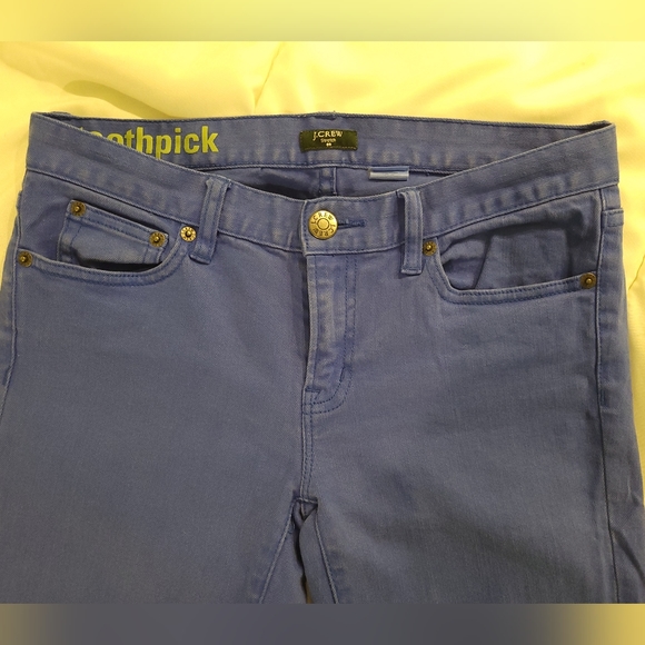 J Crew Toothpick Cropped Bright Blue Jeans, Size 27 - Picture 4 of 11